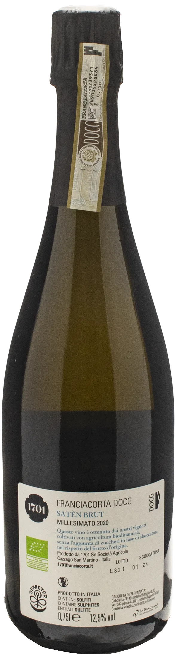 1701 Franciacorta Saten Brut Millesimato 2020 - immagine 2